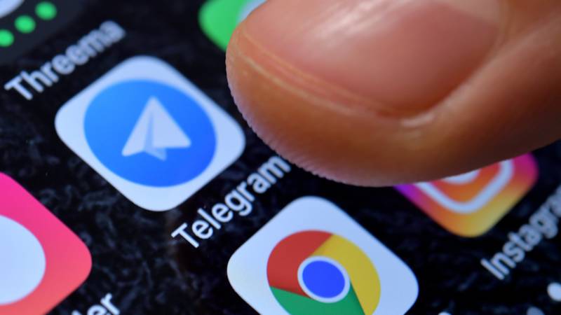 Telegram op telefoonscherm