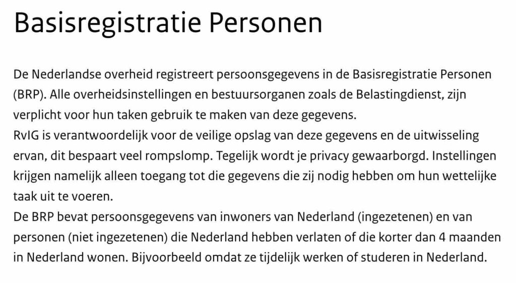 Basisregistratie Persoonsgegevens